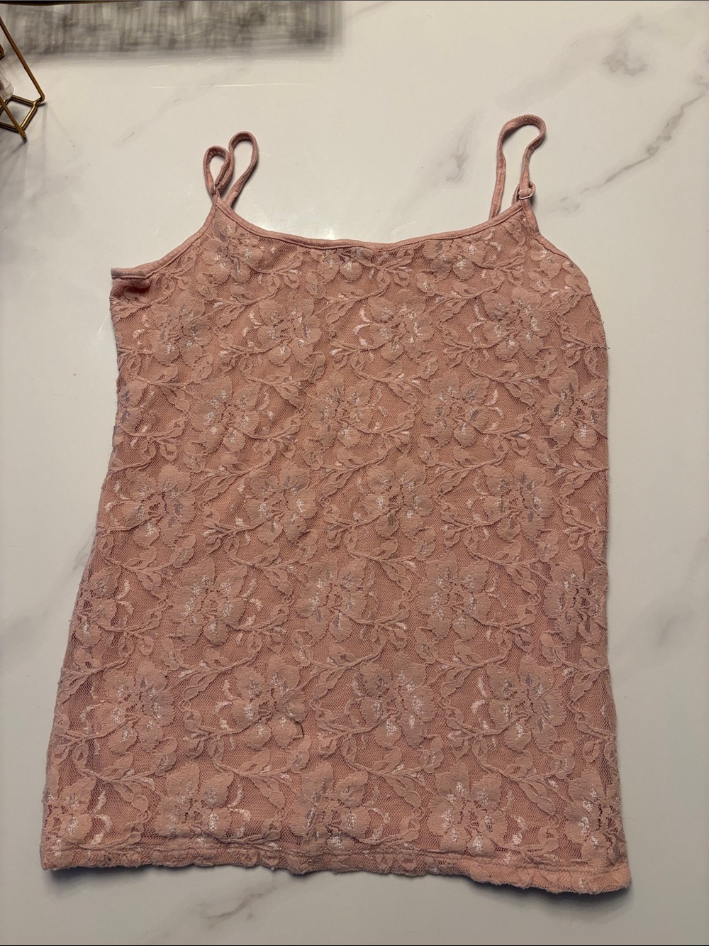 Loft Woman’s Pink Lace Spaghetti Strap Cami Size Large